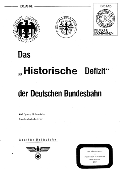 Das "Historische Defizit" der Deutschen Bundesbahn - Frontcover